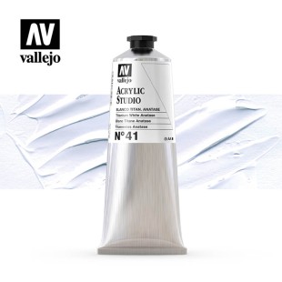Акриловая краска Vallejo "Studio" #41 Titanium White Anatase (Белила титановые Anatase) 21.541, 125 мл