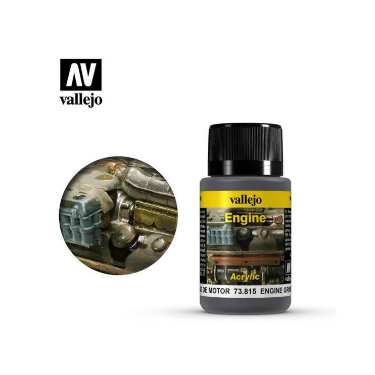 Краска для сборных моделей Vallejo, серия "Weathering Effects", цвет 73.815 Engine Grime (Грязь двигателя)