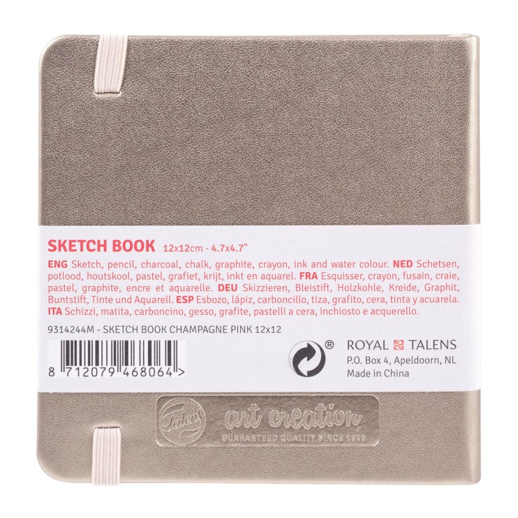 Блокнот для зарисовок Art Creation "Pink Champagne" 12х12см, 80л, 140гр/м² (металлик, твердая обложка)