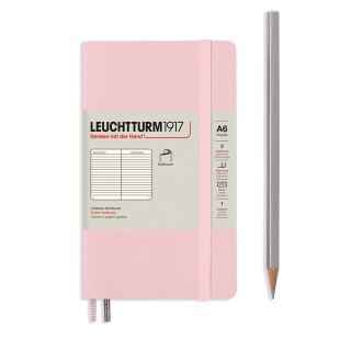 Блокнот в линейку Leuchtturm1917 "Pocket" A6, 61л, 80гр/м², мягкая обложка,Розовый