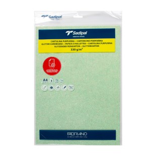 Бумага цветная с блестками Sapidal "Sirio" А4, 1л, 330г/м, цвет: Светло-зеленый 