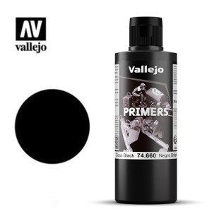 Акрилово-полиуретановый грунт Vallejo "Primers", 74.660 Gloss Black, 200мл