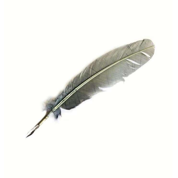Гусиное перо для каллиграфии "К-CH-12-01" серое, 25-30см