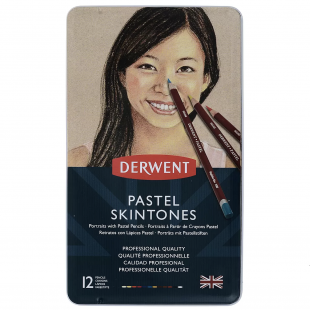 Набор пастельных карандашей Derwent "Pastel Skin Tones" 12 штук в металлическом пенале