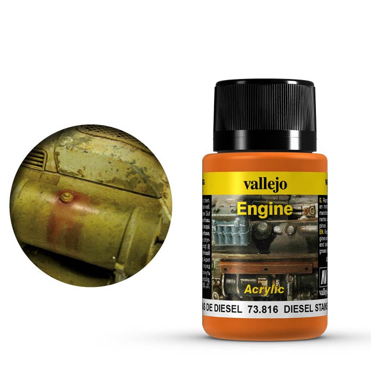 Краска для сборных моделей Vallejo, серия "Weathering Effects", цвет 73.816 Diesel Stains (Пятна дизеля)