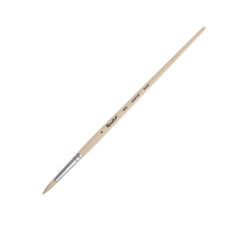 Кисть круглая щетина микс "1М12" №6 длинная ручка