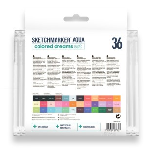 Набор акварельных маркеров Sketchmarker Aqua "Colored Dreams" 36 цветов