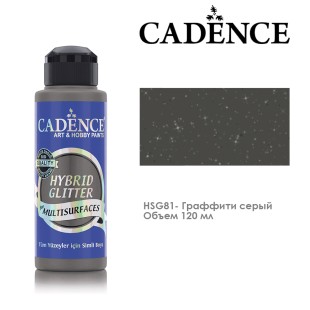 Краска акриловая Cadence "Hybrid Glitter" 120мл №HSG81 граффити серый с серебристыми блестками