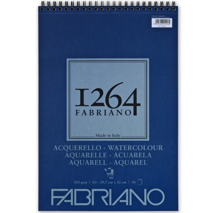 Альбом для акварели Fabriano "1264 Acquerello" А3, 30л, 300гр/м² (Cold pressed) (19100650)