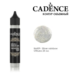 Рельефный контур акриловый Cadence "Dimensional Paint Glitter" 25мл, 459 серебряная радуга