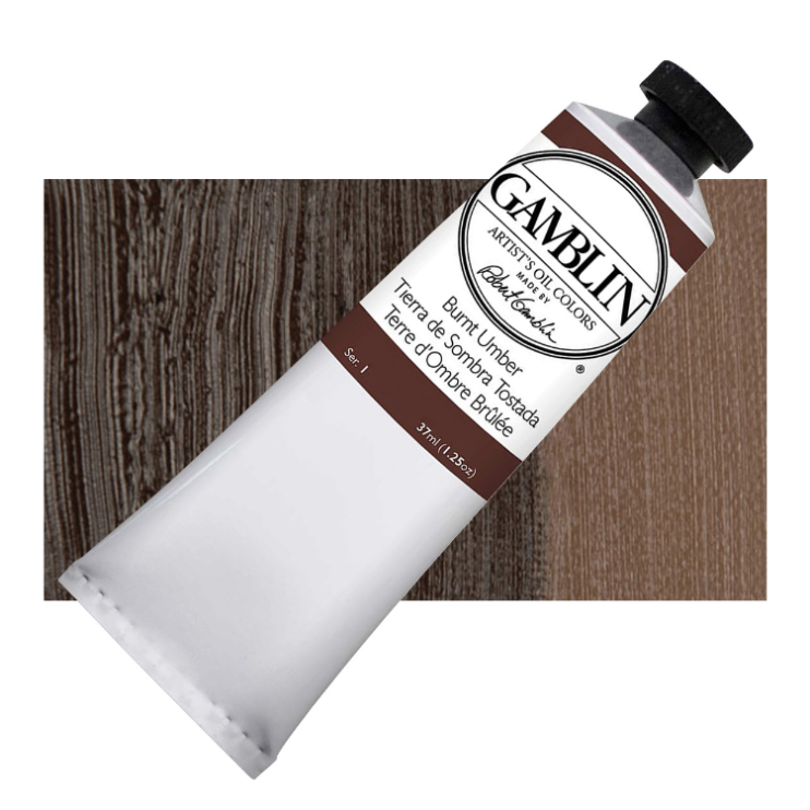 Масляная краска Gamblin "Artist" Burnt Umber (Умбра жженая), туба 37мл