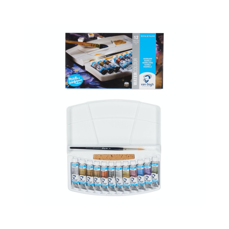 Набор акварельных красок Van Gogh "Specialty" 12 туб по 10мл в пластиковом пенале (интерферентные + металлики)