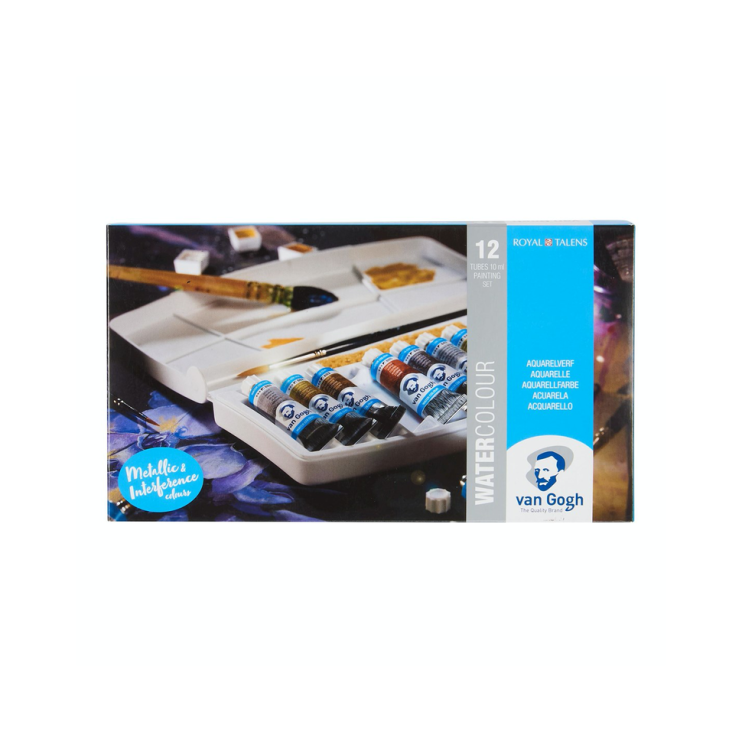 Набор акварельных красок Van Gogh "Specialty" 12 туб по 10мл в пластиковом пенале (интерферентные + металлики)