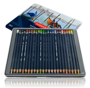 Набор акварельных карандашей Derwent "Watercolour" 24 цвета в металлическом пенале