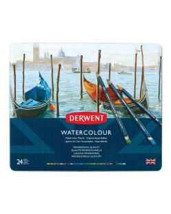 Набор акварельных карандашей Derwent "Watercolour" 24 цвета в металлическом пенале (32883)