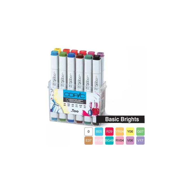 Набор Copic Classic "Bright colour" 12 маркеров