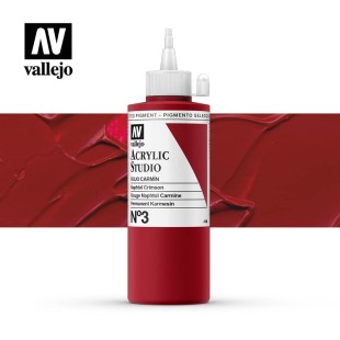 Акриловая краска Vallejo "Studio" #3 Naphthol Crimson (Карминовый нафтол), 200мл
