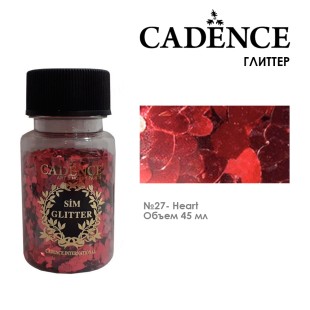Глиттер в банке Cadence "Glitter Powder" 45мл, №27 красные сердца