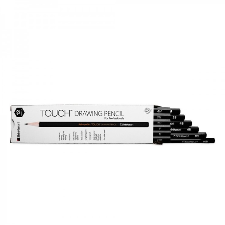 Набор чернографитных карандашей TOUCH "Drawing" 12 штук в картонной упаковке