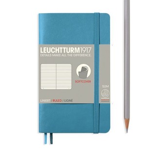 Блокнот в линейку Leuchtturm1917 "Pocket" A6, 61л, 80гр/м²,мягкая обложка,Синий Нордический (355304)