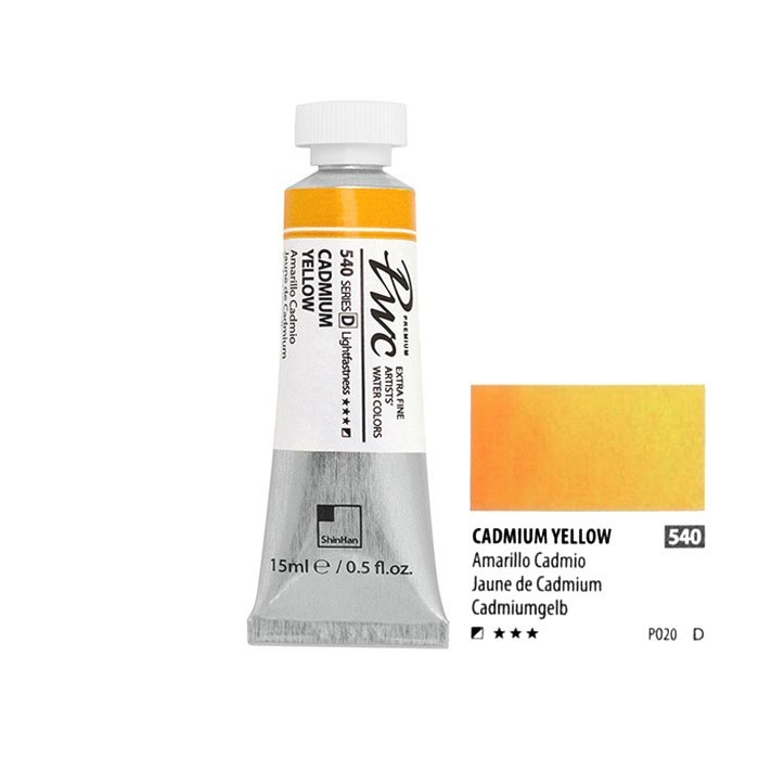 Краска акварельная SH "PWC" №540 (D) Кадмий желтый / туба 15мл
