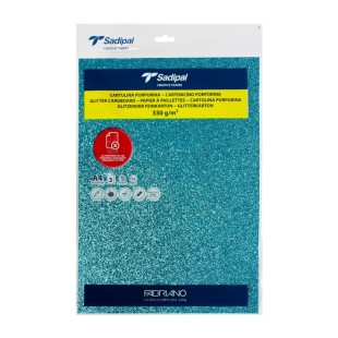 Бумага цветная с блестками Sapidal "Sirio" А4, 1л, 330г/м, цвет: Светло-синий 