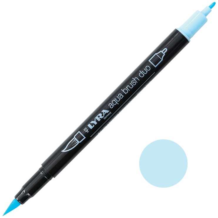 Аква маркер Lyra Aqua Brush Duo двухсторонний, №045 Голубой прозрачный