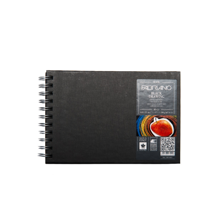 Блокнот для зарисовок "Black Drawing Book" А5, 40л,190гр/м²  (черная бумага)