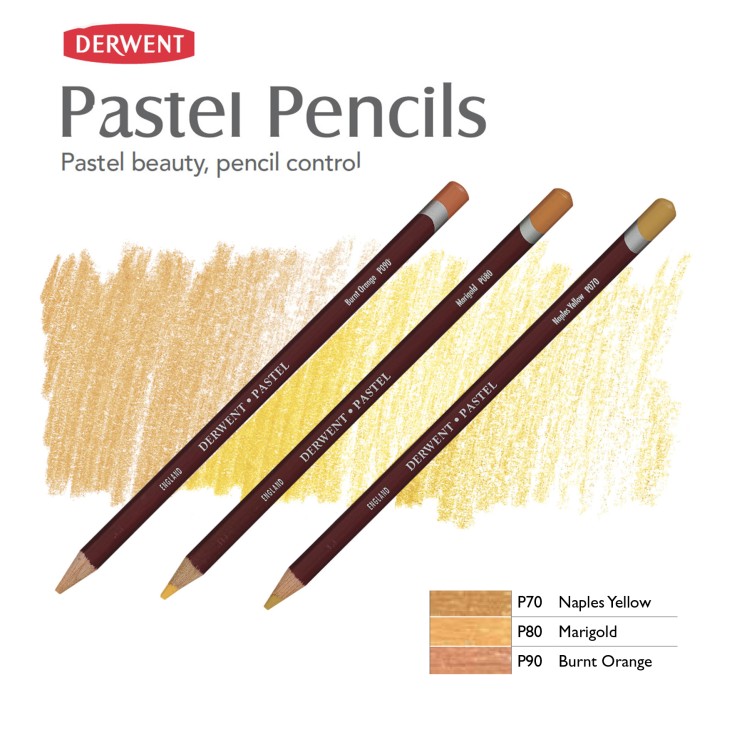 Комплект пастельных карандашей Derwent "Pastel" желтые оттенки (P090, P080, P070)