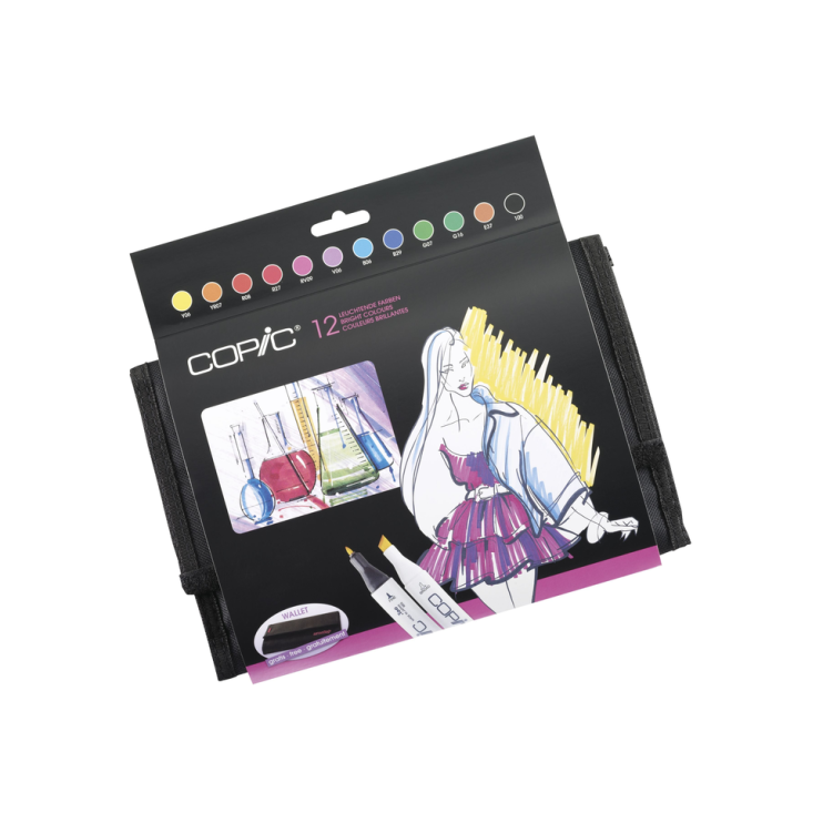Набор Copic Classic "Bright colour" 12 маркеров в тканевом пенале