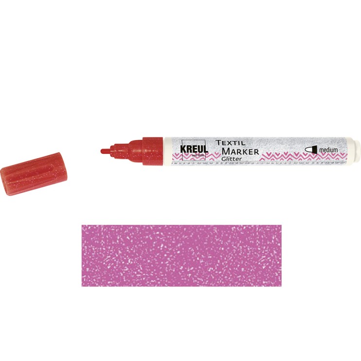 Маркер по ткани Kreul "Textile Marker Glitter" 2-4 мм, Роза