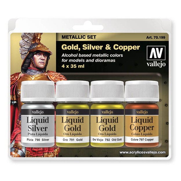 Жидкое золото "Gold, Silver & Copper" 70.199, 4 оттенка по 35мл