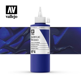 Акриловая краска Vallejo "Studio" #4 Ultramarine Blue (Ультрамарин синий), 200мл