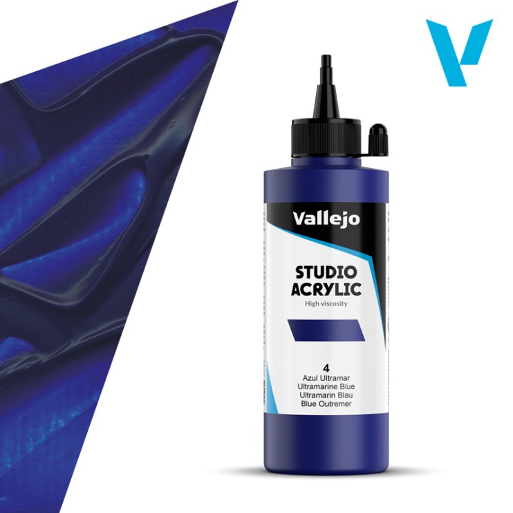 Акрил Vallejo "Studio" 4 Ultramarine Blue (Ультрамарин синий), 200мл