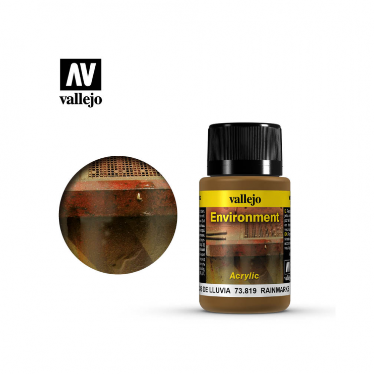 Краска для сборных моделей Vallejo, серия "Weathering Effects", цвет 73.819 Rain Marks (Следы дождя)