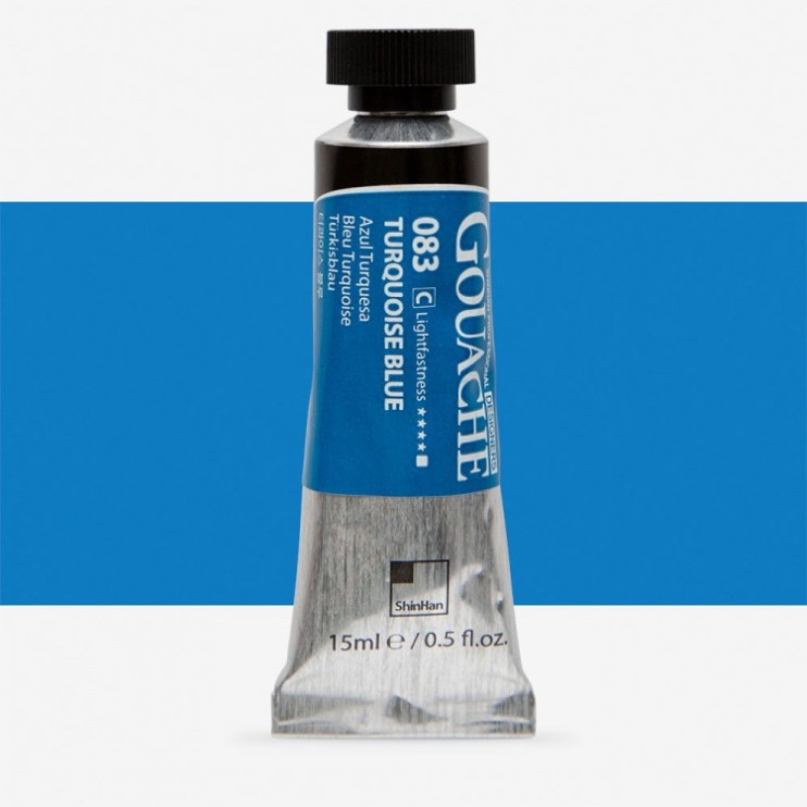 Гуашь Shinhan "Designers GOUACHE" №083(C) Turquoise blue (Синий бирюзовый), туба 15мл