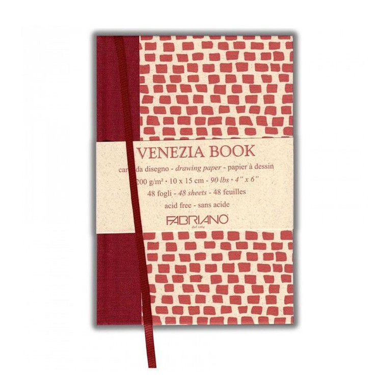 Блокнот для зарисовок Fabriano "Venezia Book" 10x15см, 48л, 200гр/м²,мелкозернистая (16001015)