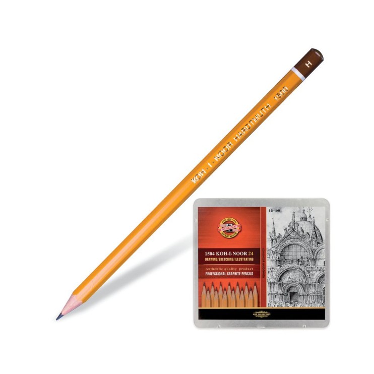 Карандаш графитный Koh-i-noor "1500" Н заточенный шестигранный