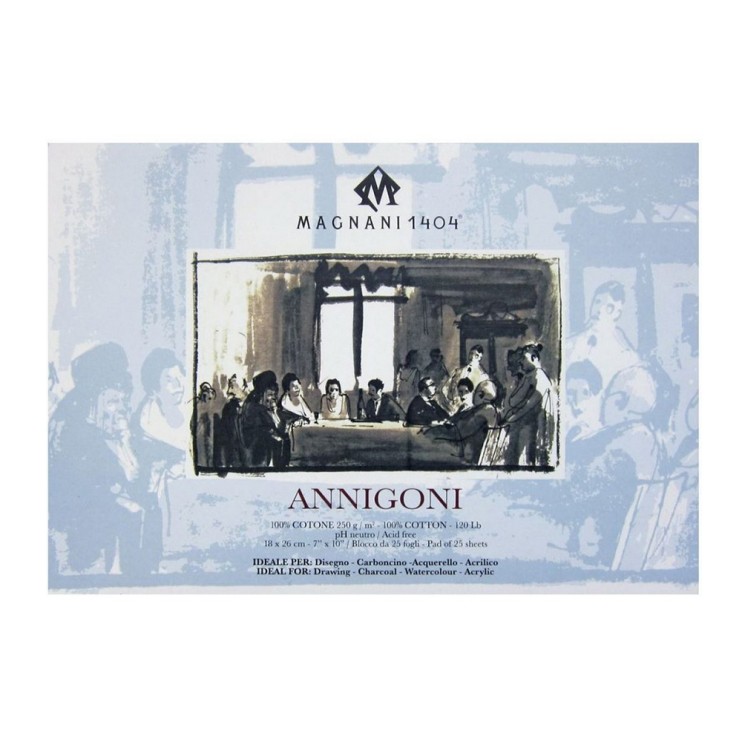 Блок для акварели Magnani "Annigoni" 18x26см, 25л, 250гр/м², бежевый