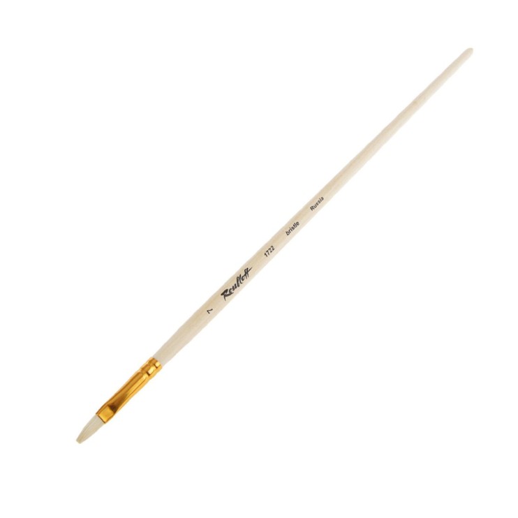 Щетина плоская "1722" №7 длинная лаковая ручка