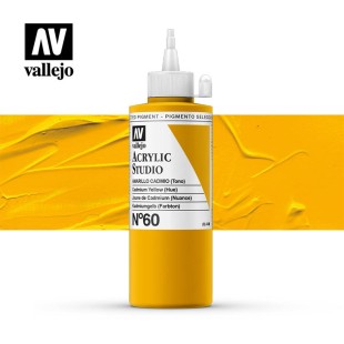 Акриловая краска Vallejo "Studio" #60 Cadmium Yellow (Кадмий желтый) 22.060, 200 мл