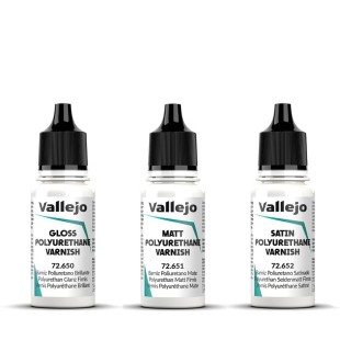 Набор вспомогательных жидкостей "Vallejo" 3 штуки (№650, 651, 652) по 17мл