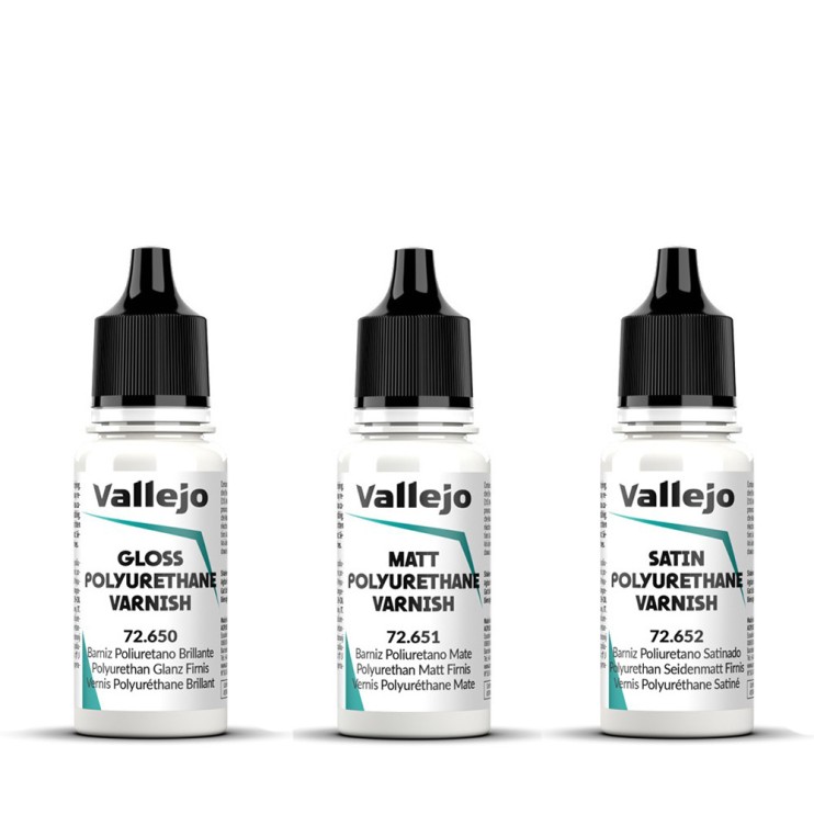 Набор вспомогательных жидкостей "Vallejo" 3 штуки (№650, 651, 652) по 17мл