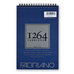 Альбом для пастели на спирали  Fabriano "1264 Black Drawing" 14,8х21см, 20л, 200гр/м², черная бумага (19100651)