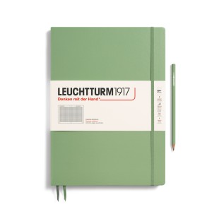 Блокнот в клетку Leuchtturm1917 "Master Slim" A4+, 61л, 100гр/м²,твердая обложка, Зеленый Шалфей (363919)