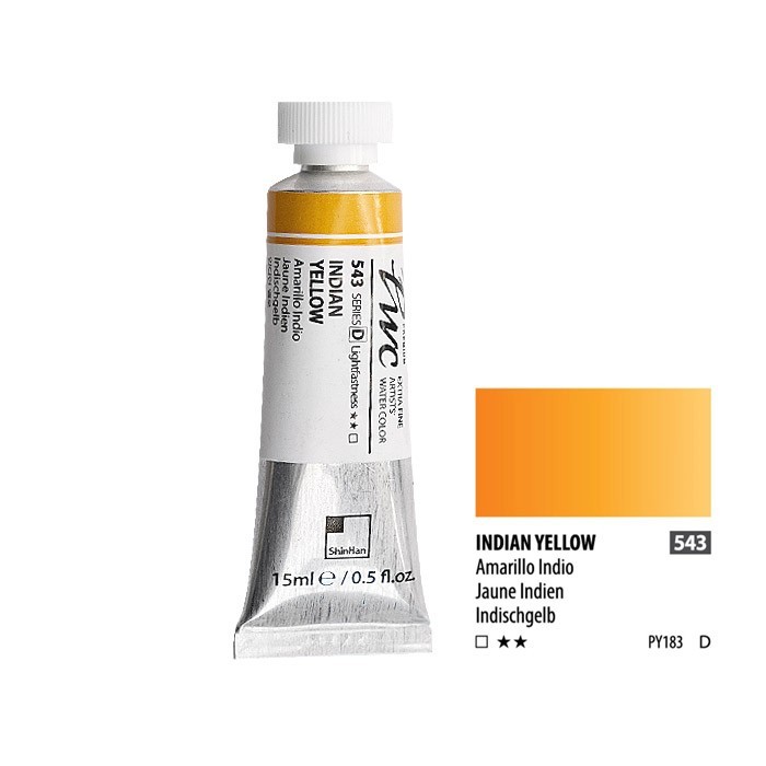 Краска акварельная SH "PWC" №543 (D) желтый индийский / туба 15мл