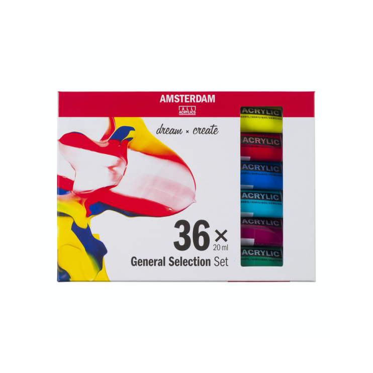 Набор акриловых красок Amsterdam "General selection" 36 туб по 20мл