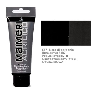 Акрил Maimeri "Acrilico" 200 мл, №537 Черный углеродный (0924537)