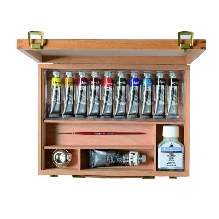 Набор акриловых красок Maimeri "Polycolor" 10 цветов +аксессуары (1299068)