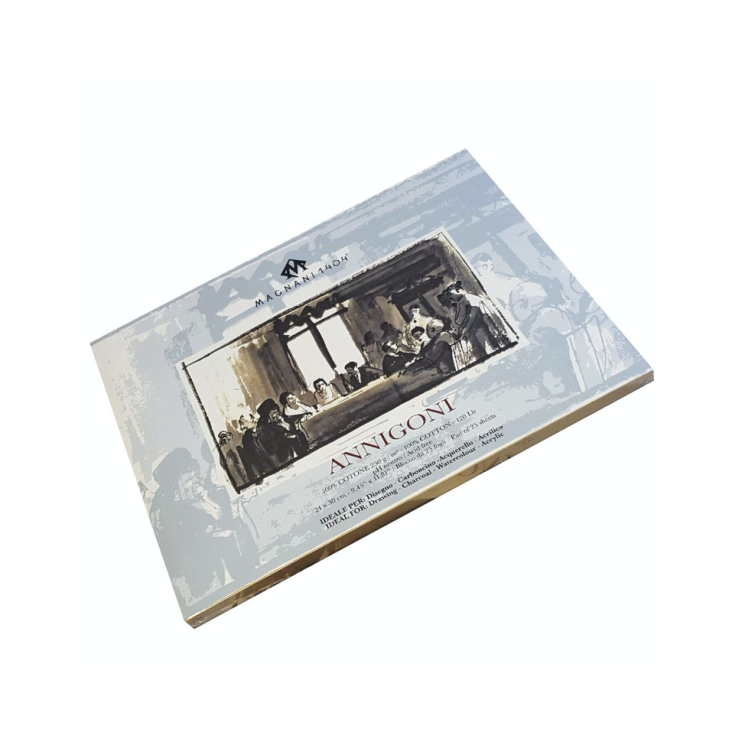 Блок бумаги для акварели Magnani "ANNIGONI" 24х30см, 25л, 250гр/м², 100% хлопок, цвет бежевый